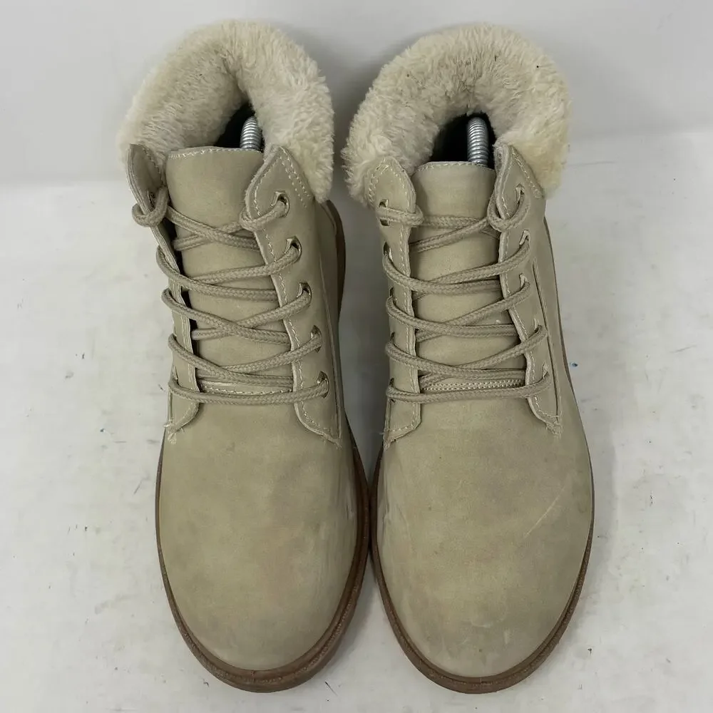 Lucky Top Faux Leather Tan Ankle Boots Girls Youth Girls Size 4 *READ*